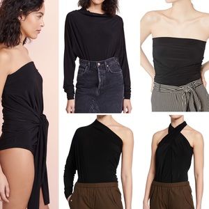 NORMA KAMALI Black Bodysuit XXS ALL IN ONE